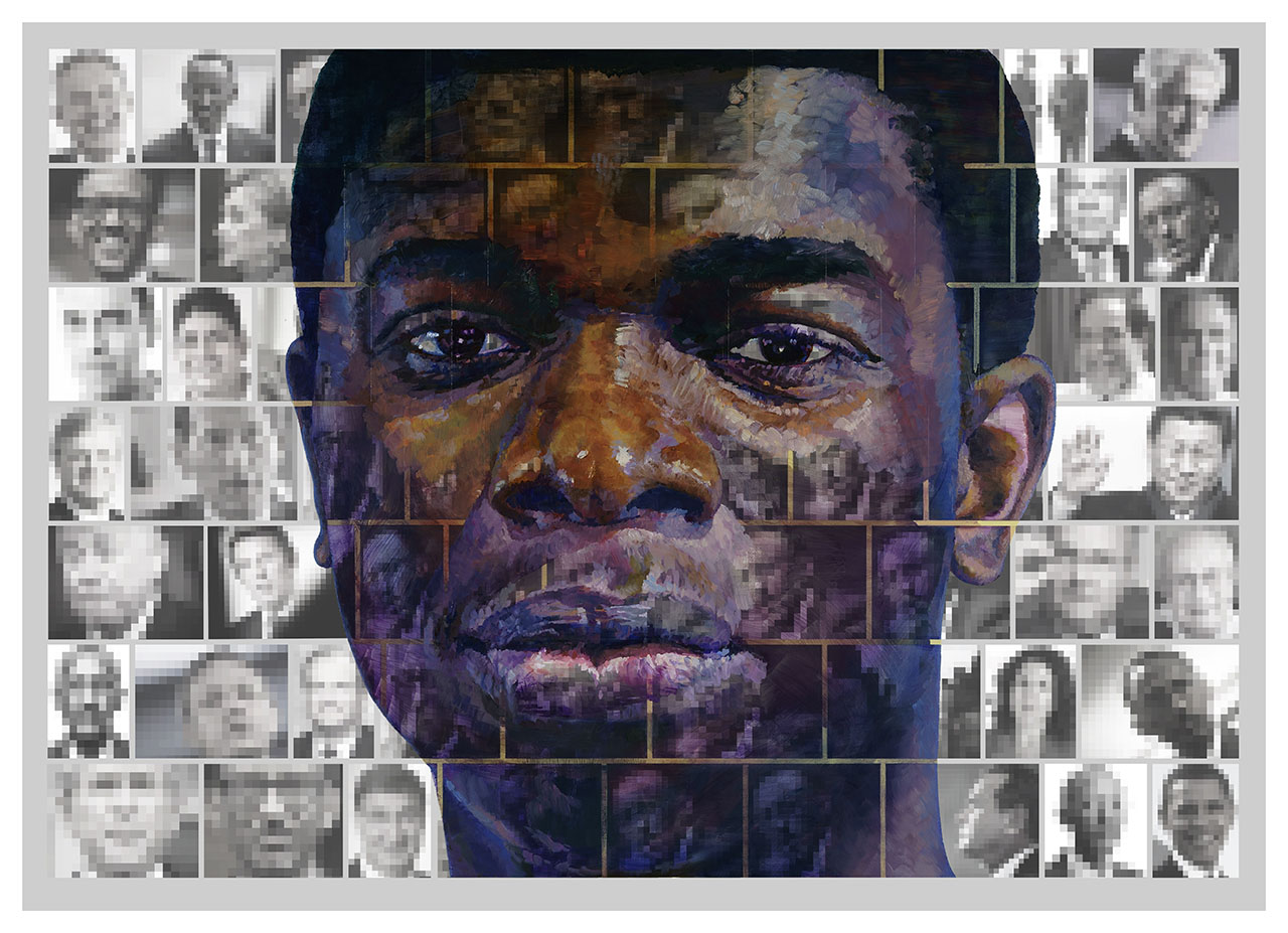 Où aller? Oil on print 100x140cm. For Yango Biennale 2014 . Congo Kinshasa