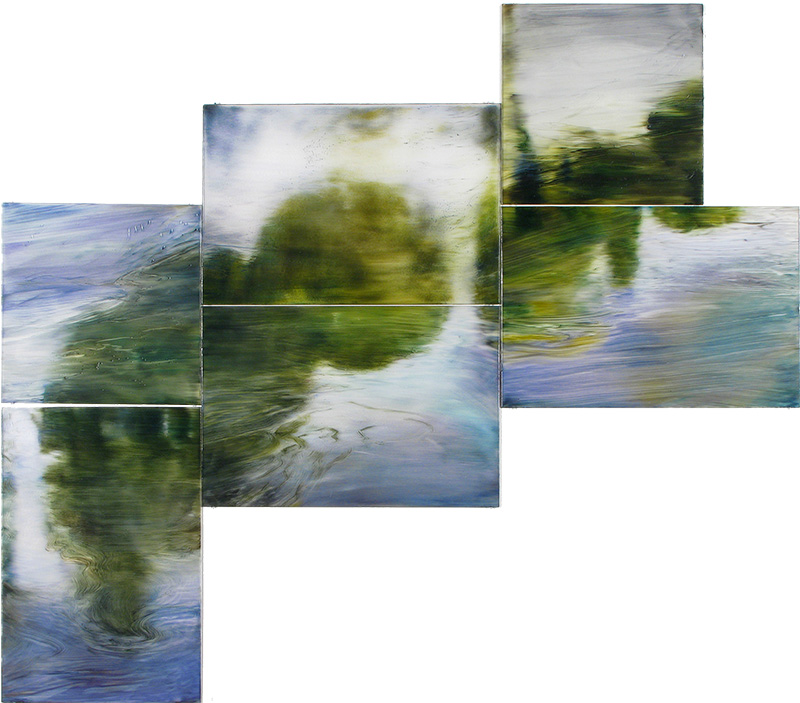Mirage. Oil on plexi in six parts, in total 94x107,5cm